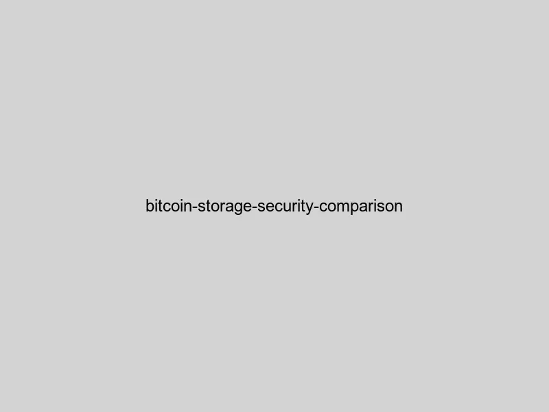 Bitcoin storage security comparison chart showing different wallet types and security levels