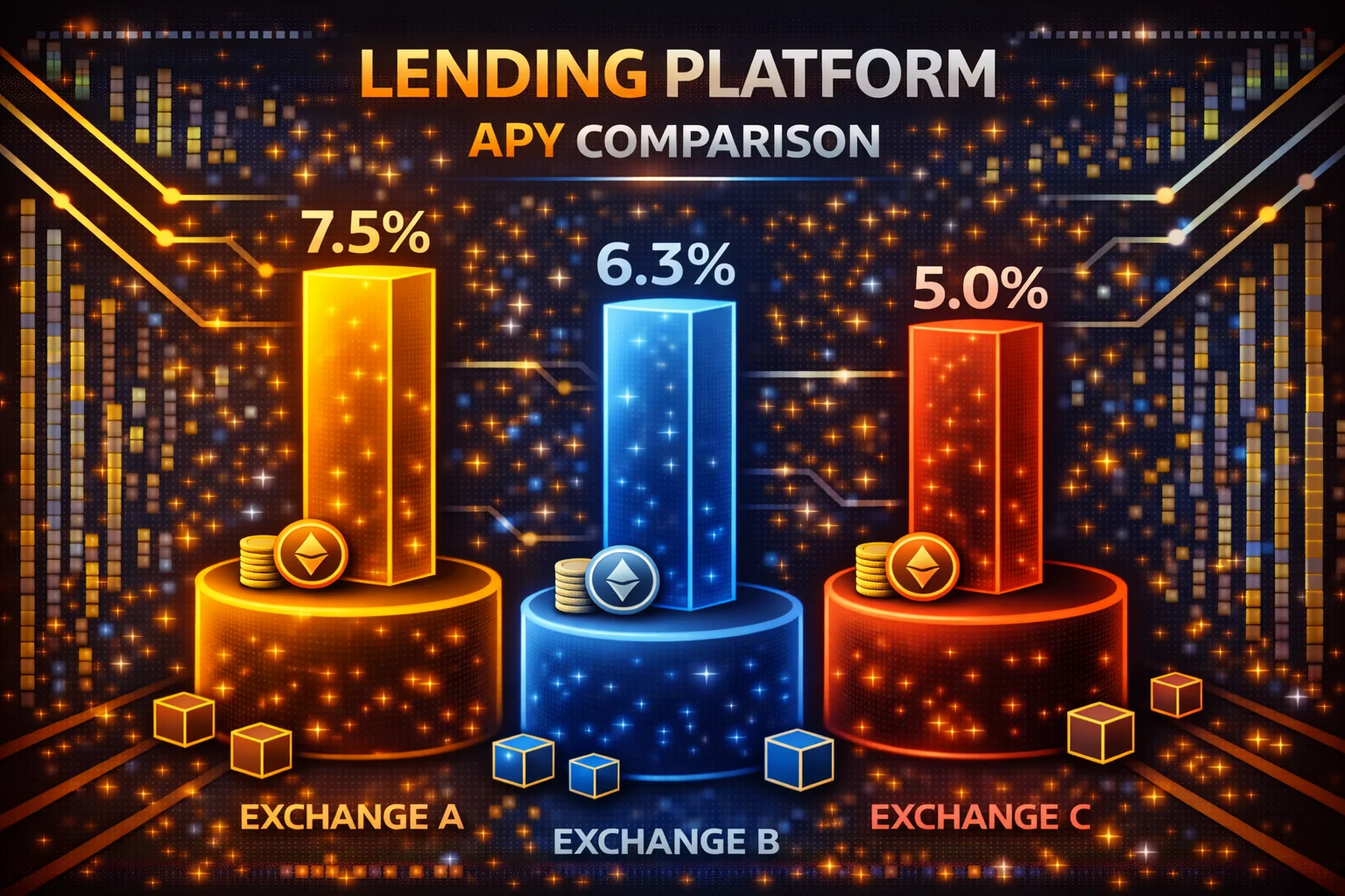 Lending platform APY comparison chart showing interest rates across different platforms