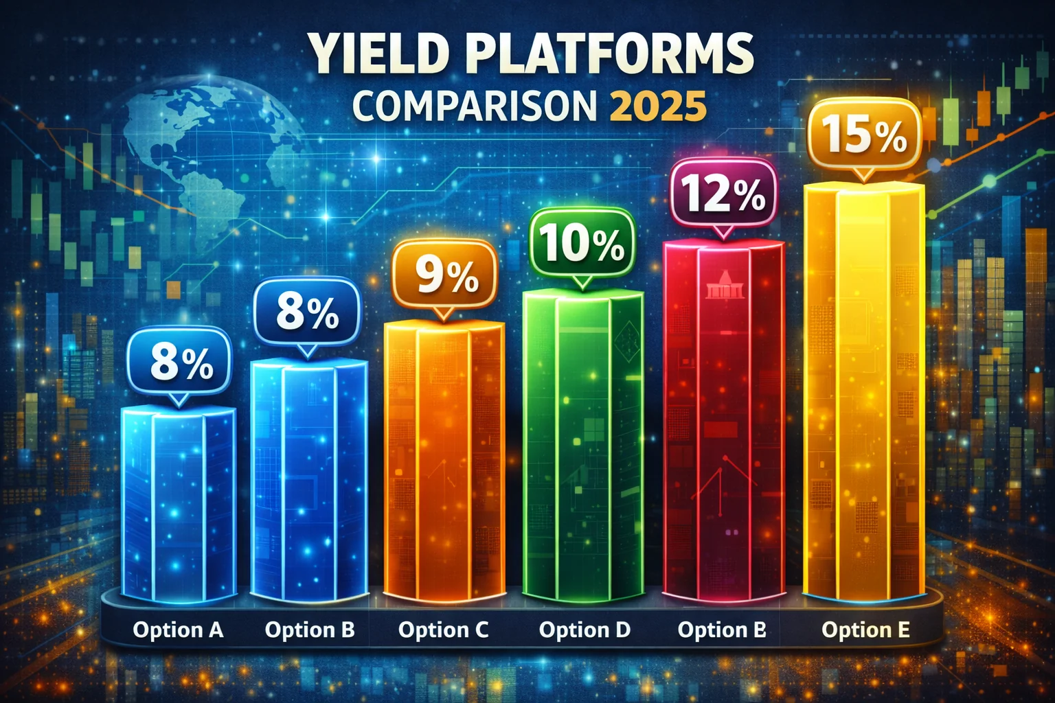 Comprehensive comparison chart of CeFi and DeFi yield platforms with APY rates