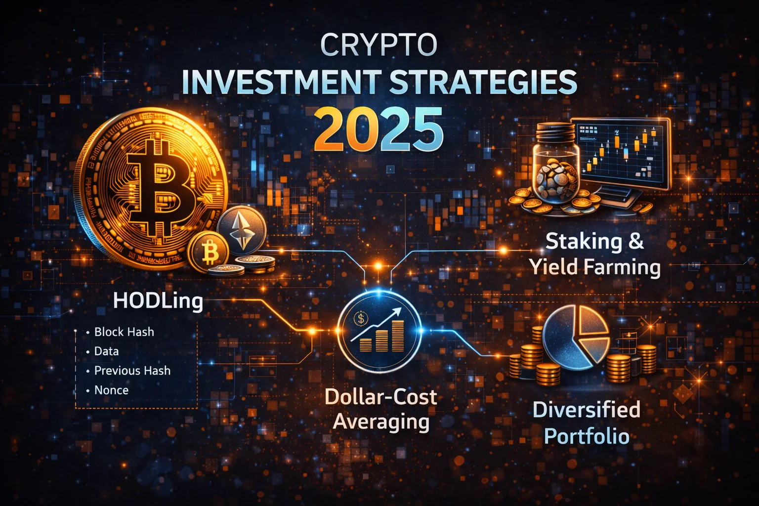 Cryptocurrency investment strategies comparison chart for 2025