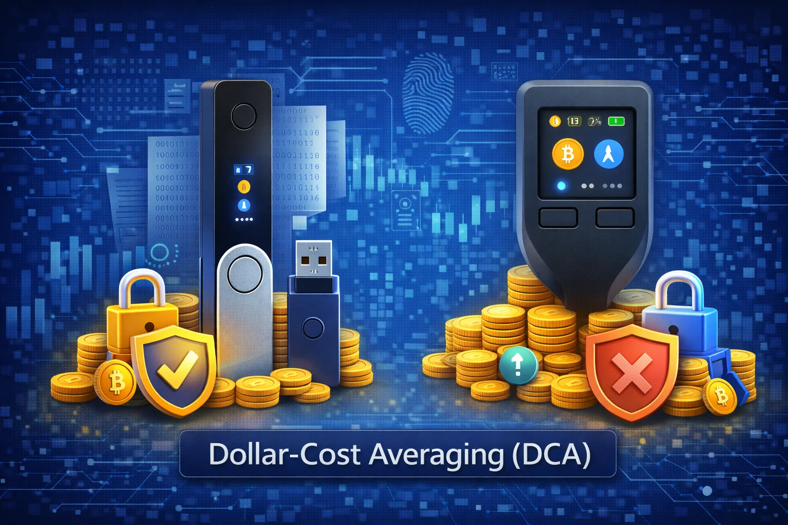 Security comparison of top hardware wallets showing Ledger, Trezor, and other cold storage devices