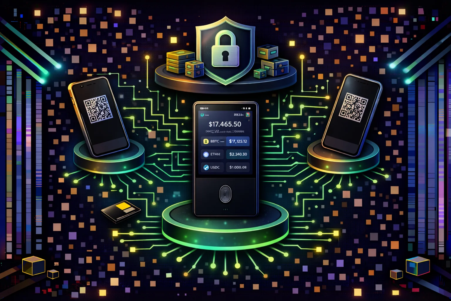 Keystone air-gapped security architecture showing QR code communication and offline operation