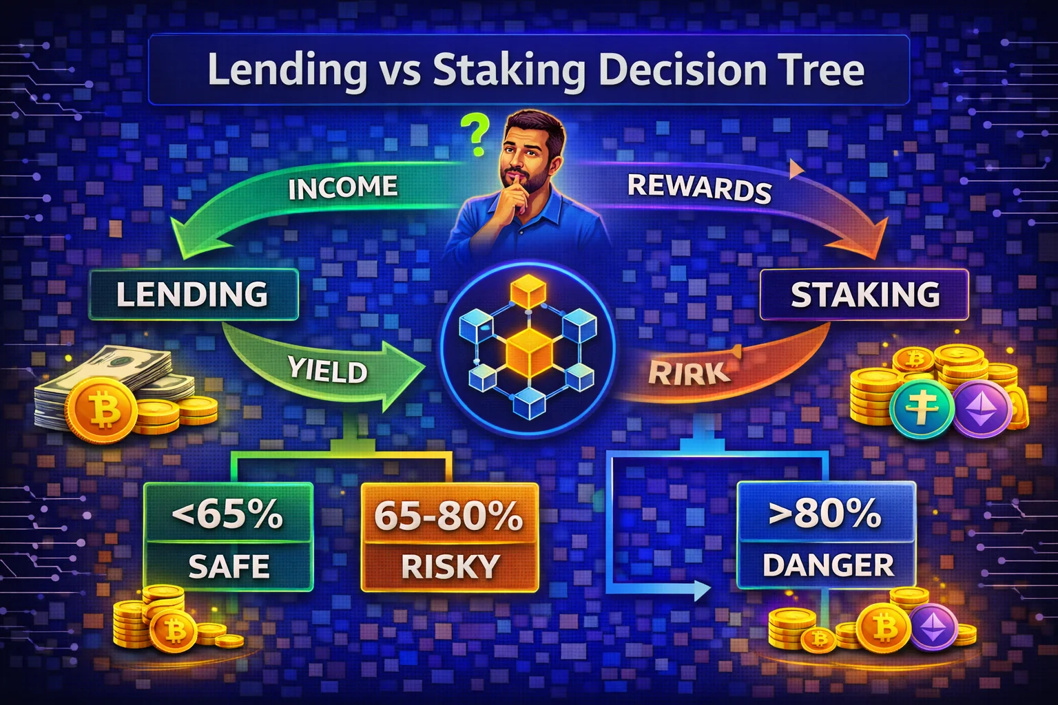 Lending vs staking decision tree: risk tolerance, liquidity needs, and investment goals
