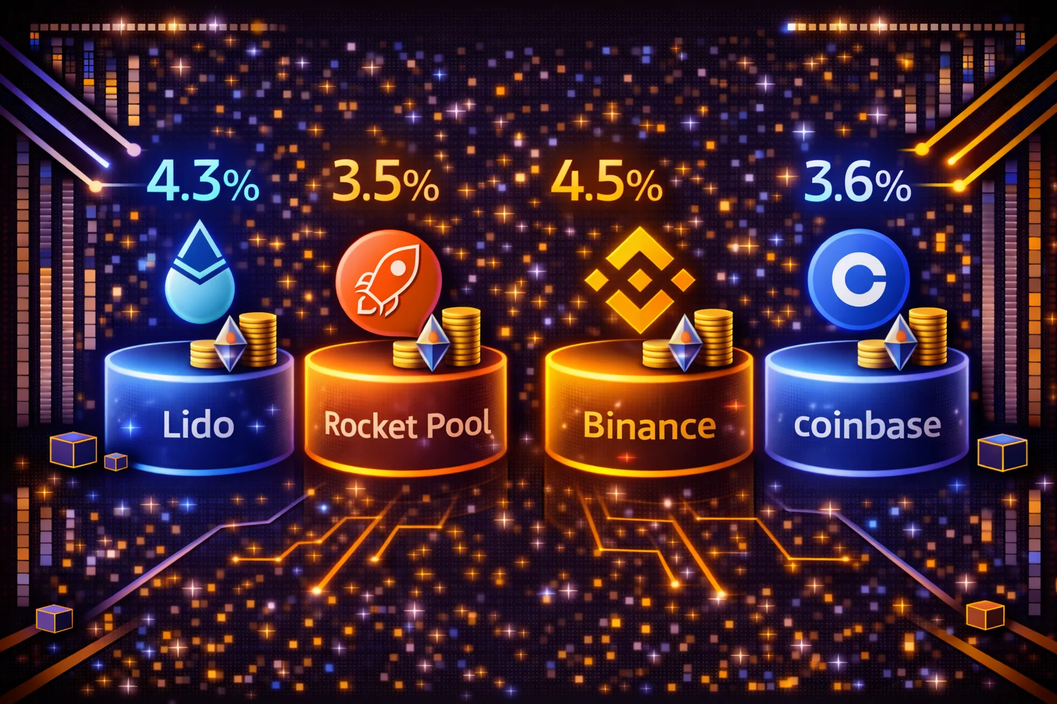 Tokenised staking rewards comparison chart showing APY rates across different protocols