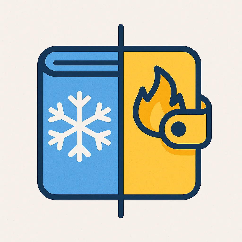 Cold and hot wallet icon