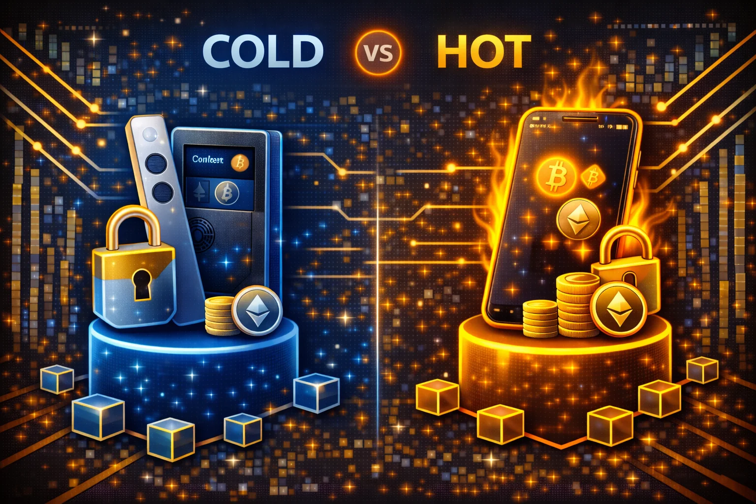 Cold vs Hot Wallets Infographic