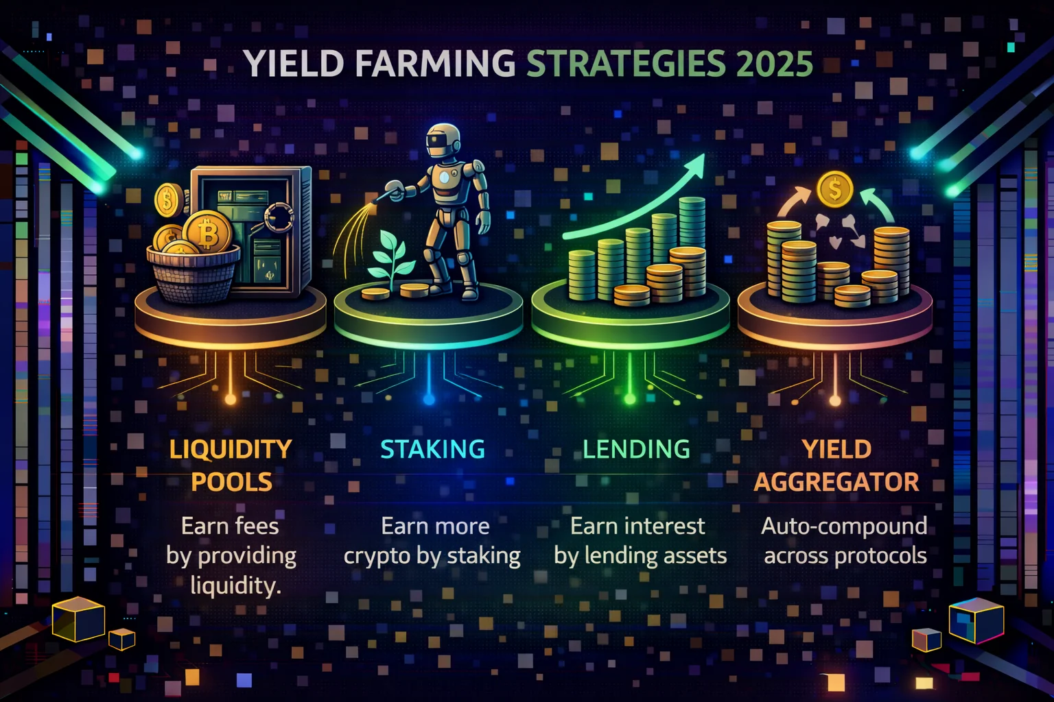 Comprehensive infographic showing different yield optimisation strategies and protocols in 2025