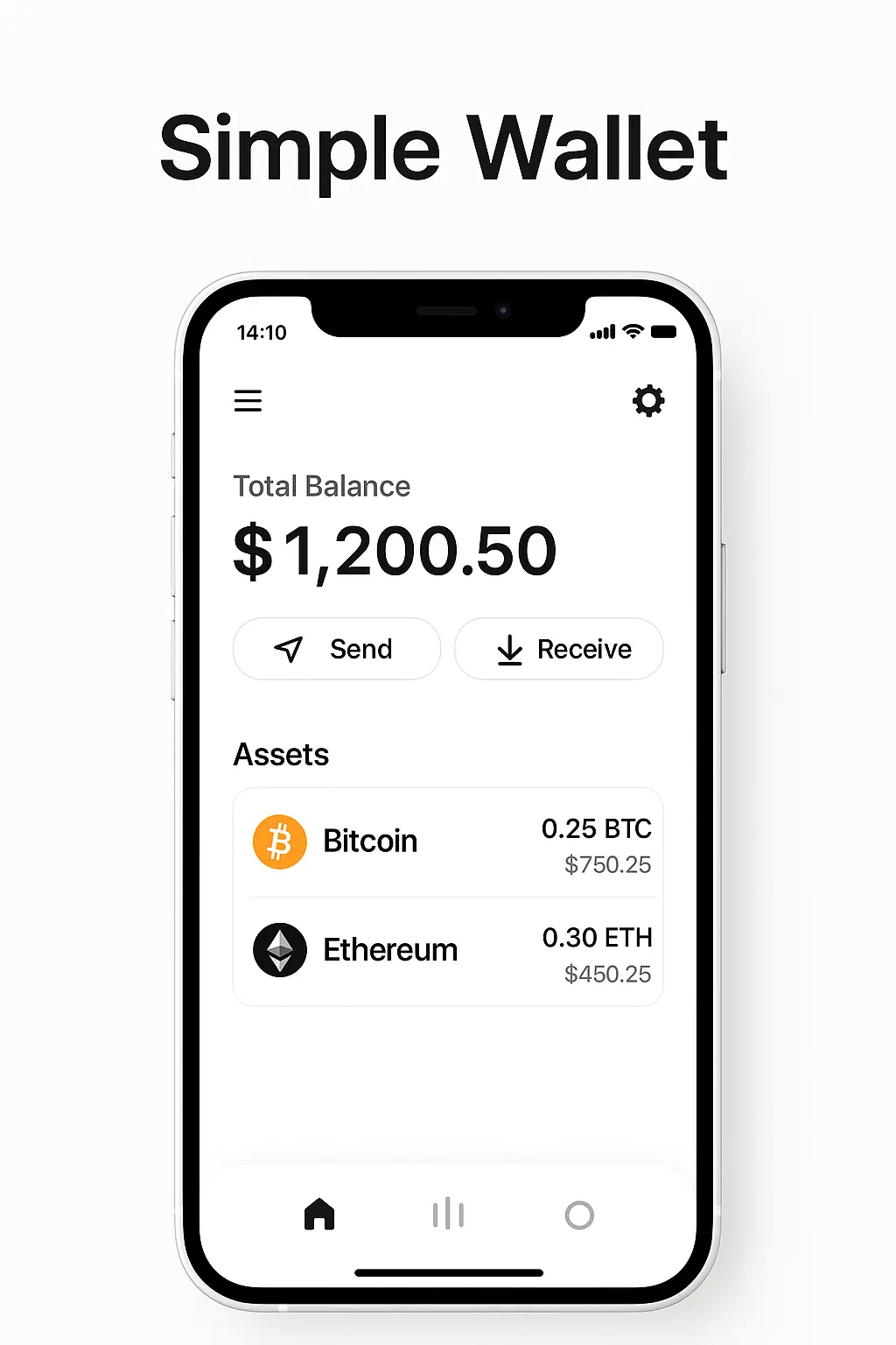 The wallet App Screenshot